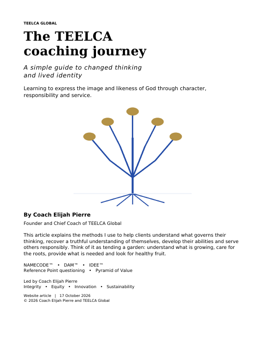 The TEELCA coaching journey publication cover